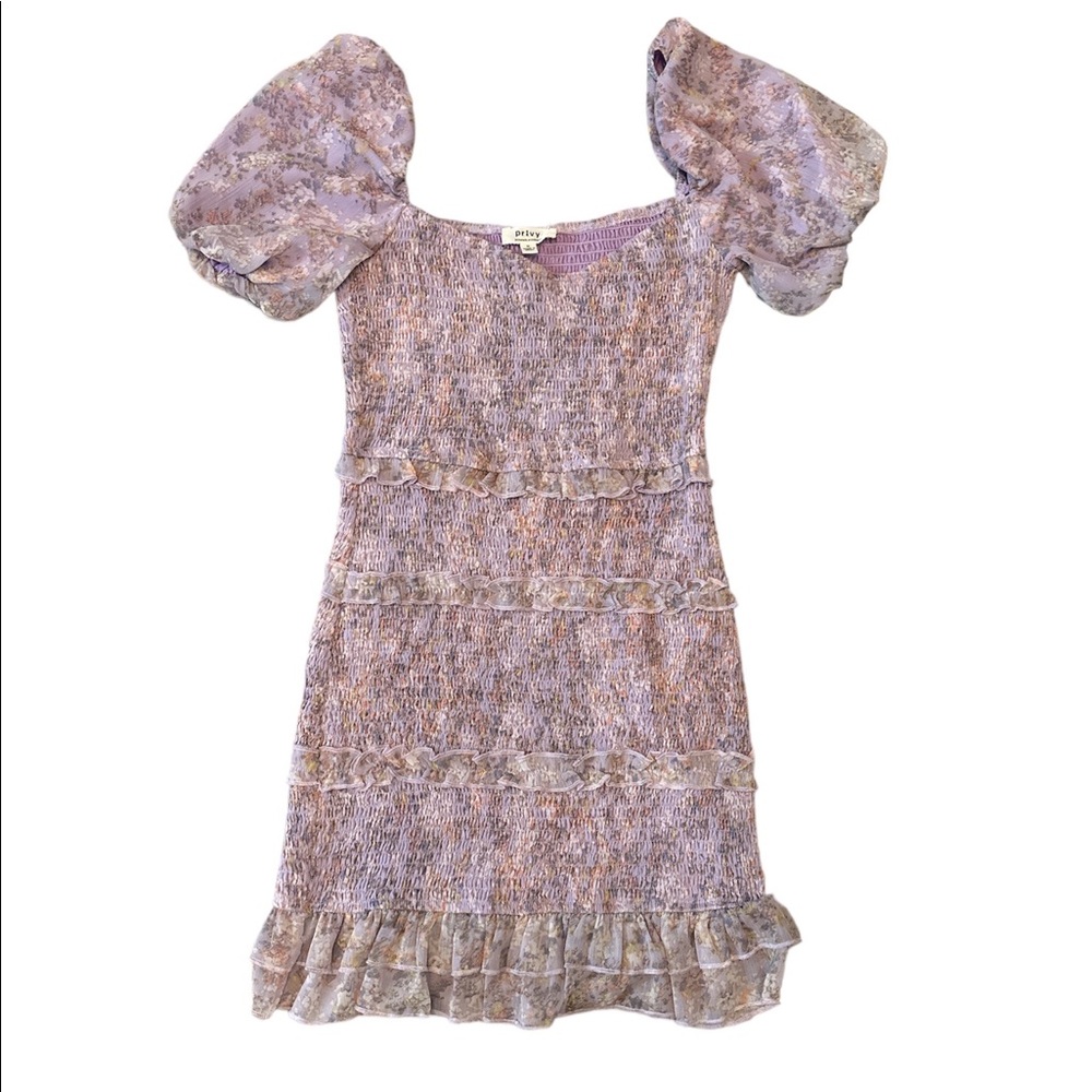 Purple Floral Mini Dress